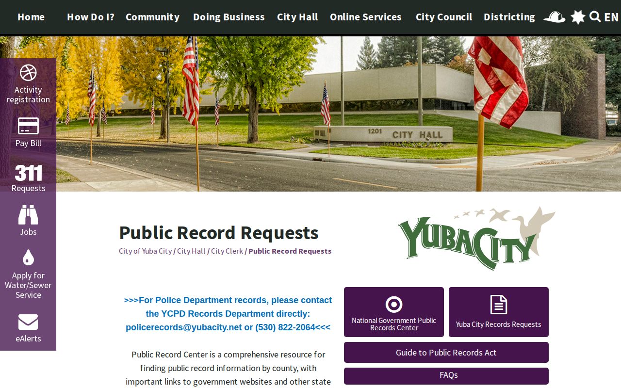 Sutter County Yuba City public routing for police arrest records